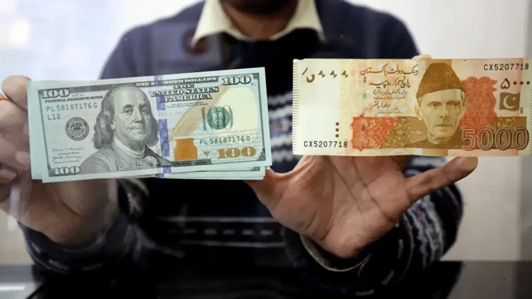 Pakistani Rupee Closes at 276.97 Against the US Dollar, Its Strongest Level in Almost Three Years Pakistani rupee: a US hundred-dollar note and a 5,000-rupee note held side by side, as the rupee closed at 276.97 in the interbank market