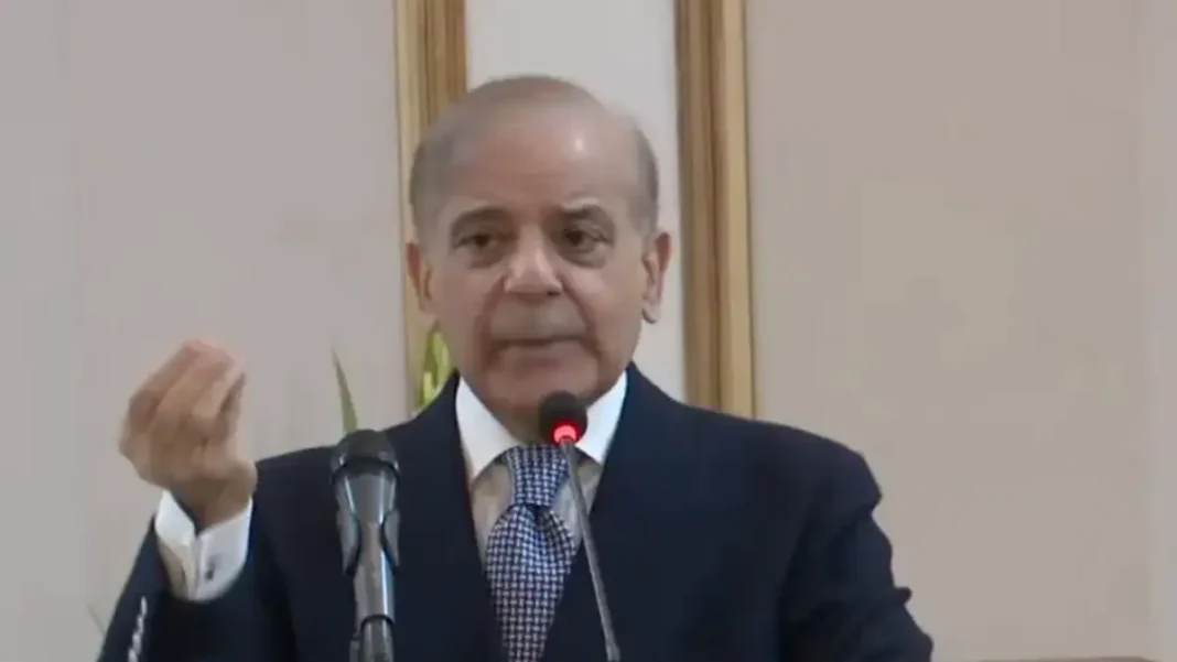 Shehbaz Slams PTI Rule in KP After 13 Years Prime Minister Shehbaz Sharif speaking, as he criticises PTI rule in KP after 13 years