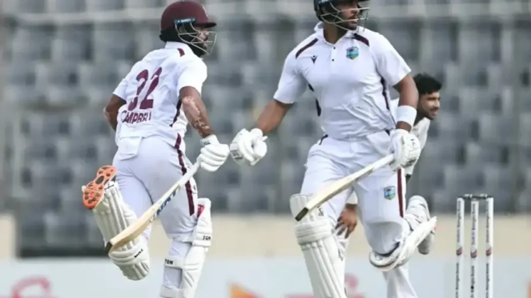 West Indies Beat Bangladesh in First Test West Indies batters run between wickets as West Indies beat Bangladesh in the first Test