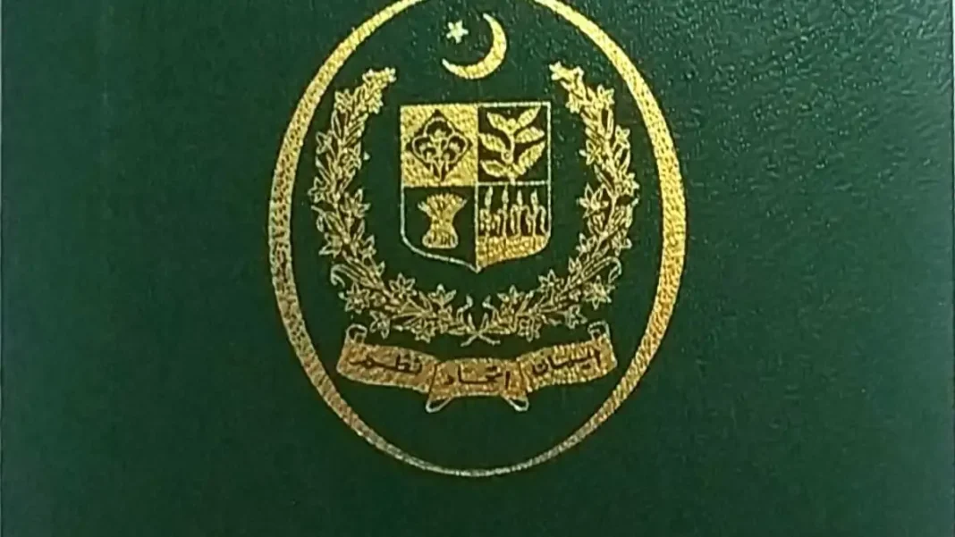 Pakistan Eyes Visa-Free Entry in 25 Countries A Pakistani passport cover with the national emblem, visa-free entry