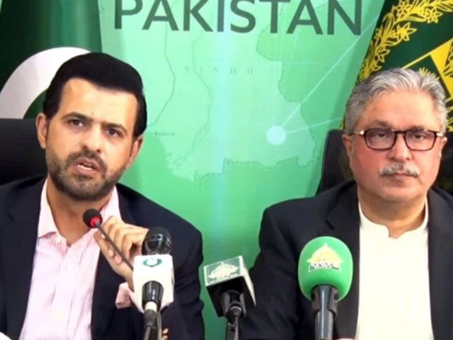 Government Kept ‘All Doors of Dialogue Open’ With Opposition, Says Danyal Barrister Danyal Chaudhry addresses a press conference on dialogue with opposition alongside Ikhtiar Wali Khan