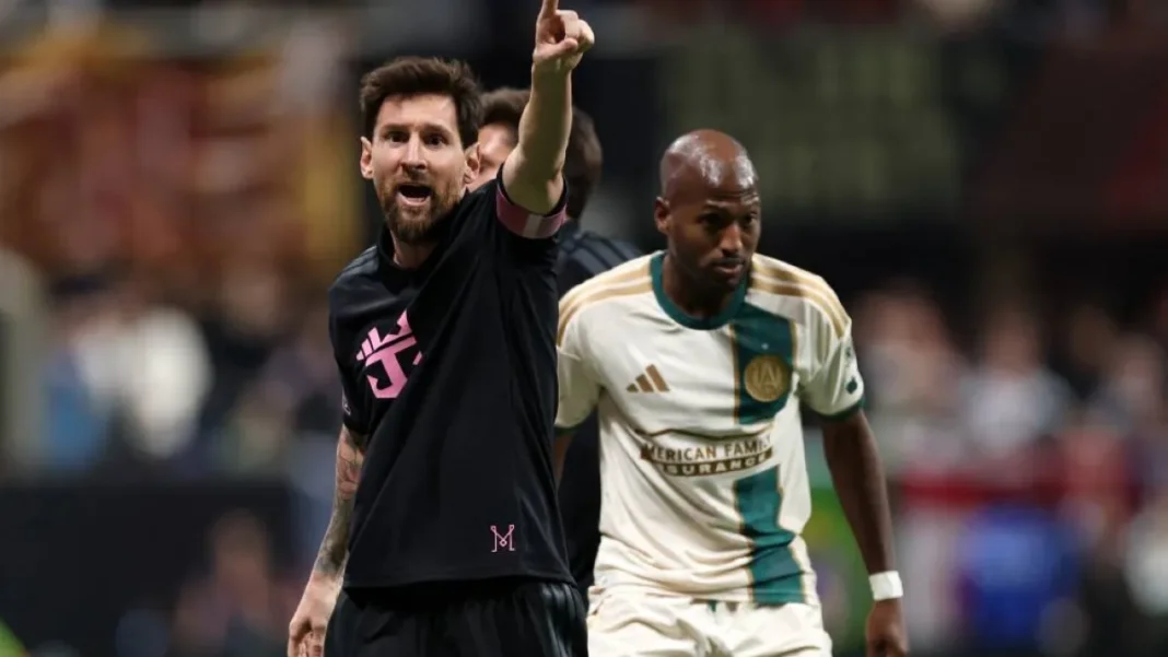 Messi Brace Fires Inter Miami to 3-1 Win at Atlanta United Lionel Messi celebrates after his brace for Inter Miami against Atlanta United
