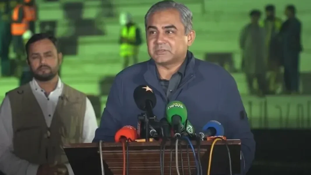 Naqvi claims party head ‘extremely upset’ at being denied KP governorship Mohsin Naqvi KP governor claim: the interior minister addresses journalists at a press conference in Lahore