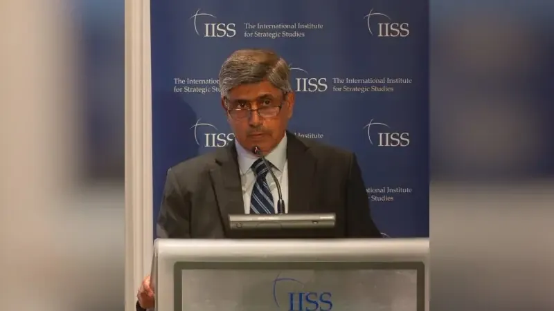 NCA Adviser Warns Indian Military Doctrines Endanger South Asia NCA adviser Mazhar Jamil speaks at an IISS event; he warned Indian military doctrines endanger South Asia