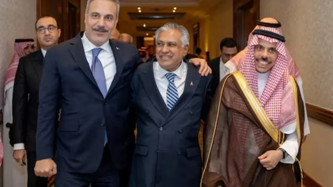 Turkiye Sends Saudi-Pakistan Defence Pact to Parliament for Ratification Foreign ministers of Turkiye, Pakistan and Saudi Arabia together; the Saudi Pakistan Turkey defence pact heads to the Turkish parliament