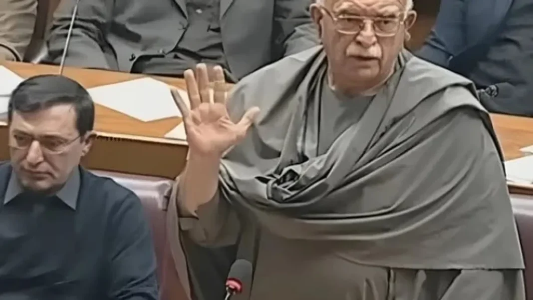 Opposition Leaders Slam Government Over Stalled Talks, Restrictions on Parliamentarians Opposition Leader Mahmood Khan Achakzai addresses the National Assembly — the opposition criticised the government over stalled talks at a press conference outside Parliament House.