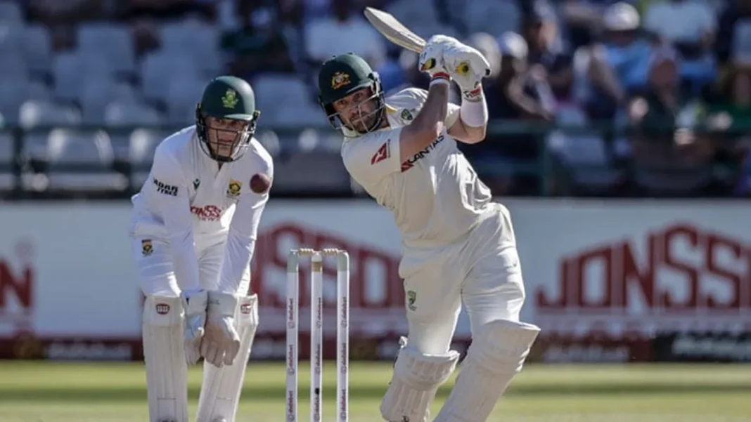 Australia South Africa Day Two Ends With Slim Lead Australia's Josh Inglis plays a shot at Newlands, Cape Town — Australia South Africa day two