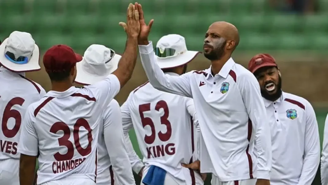 Roston Chase Rips Through Bangladesh Top Order on Day Three in Mirpur West Indies players celebrate, Bangladesh West Indies first Test