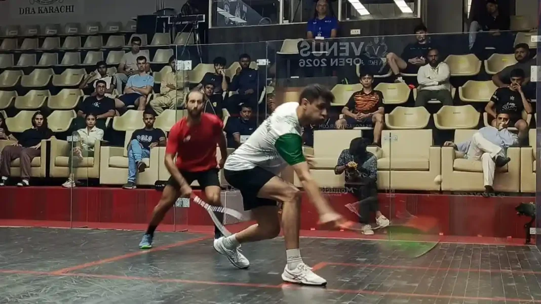 Asim Khan Crashes Out of ABC Cup as Egypt’s El Hammamy Reaches Semi-Finals Asim Khan ABC Cup: action during the Venus ABC Open squash championship at DHA Creek Club in Karachi