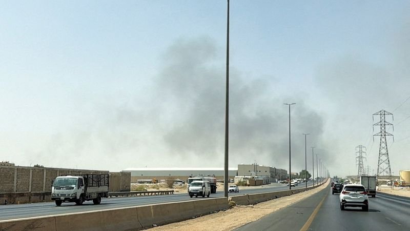 Smoke and Fire Seen Near Aramco Facility in Riyadh, Witness Says