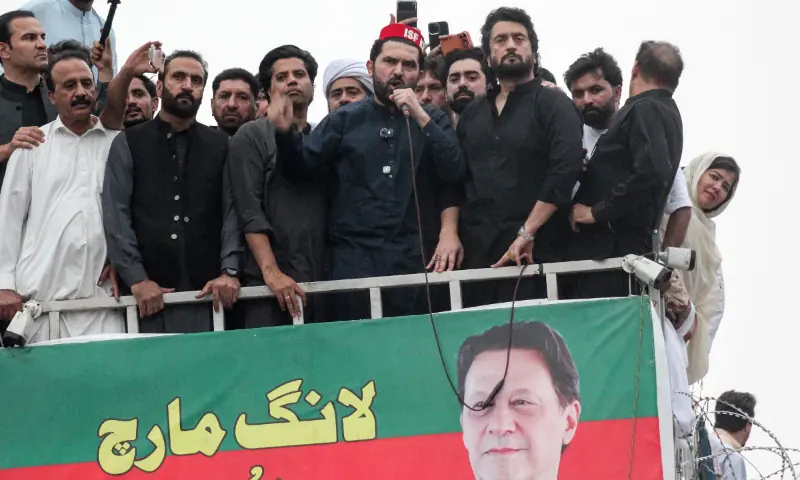 Afridi Slams Centre’s Counterterrorism Policy as PTI Long March Rolls Into Mattani KP CM Sohail Afridi speaks to PTI long march supporters in Kohat on October 6, 2026