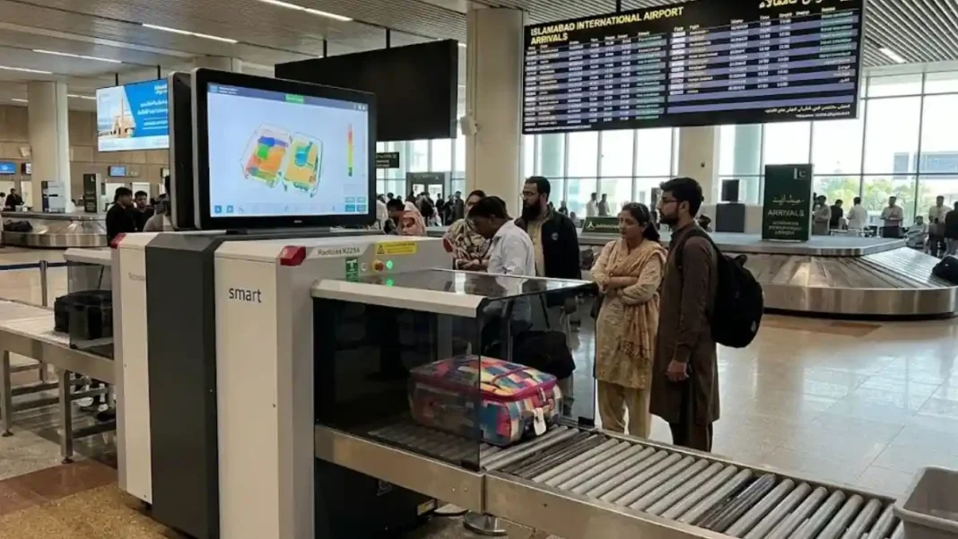 PM Orders Smart Scanners at Airports, Warns Against Harassing Passengers A smart baggage scanner screens luggage at Islamabad International Airport as Pakistan installs smart scanners at airports