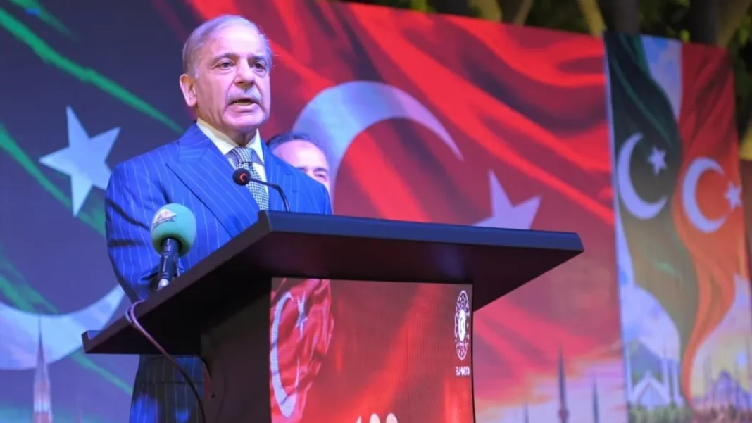 Shehbaz Hails Pakistan Turkiye Strategic Partnership Prime Minister Shehbaz Sharif addresses a ceremony marking Turkiye's 103rd Republic Day — Pakistan Turkiye strategic partnership