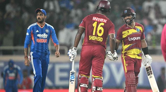 West Indies beat India in Ranchi with record 250-run chase to level T20I series West Indies beat India Ranchi: West Indies batters celebrate during the record 250-run T20I chase at the JSCA Stadium
