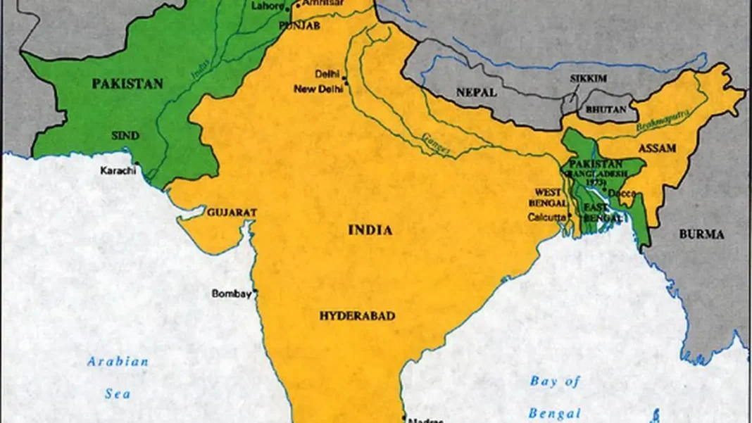 Partition of India: Causes, the Radcliffe Line and Aftermath Map showing the Partition of India and Pakistan in 1947