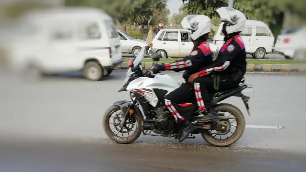 New Photos Deepen Hina Javed Murder Probe Dolphin Force police patrollers on motorcycle — Hina Javed murder probe
