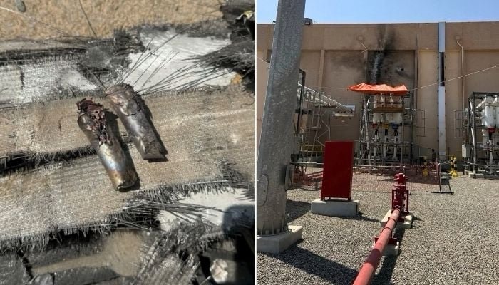 Pakistan condemns Houthi attack on Madinah power station as ‘grave provocation’ Drone wreckage and damage at the Taibah power station in Madinah; Pakistan condemns Houthi attack