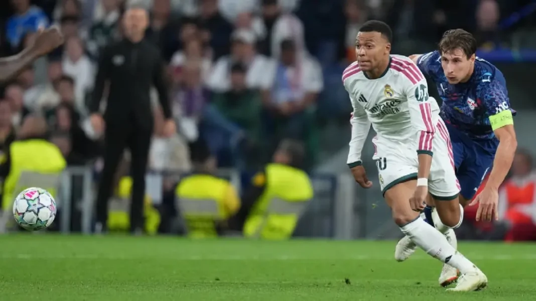 Real Madrid Apologise Over Mbappe Mao Comment Kylian Mbappe in Real Madrid kit in action — Real Madrid Mbappe apology