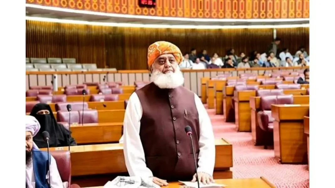 Fazlur Rehman Calls for Charter of Democracy Fazlur Rehman speaking at National Assembly podium — Fazlur Rehman Charter of Democracy