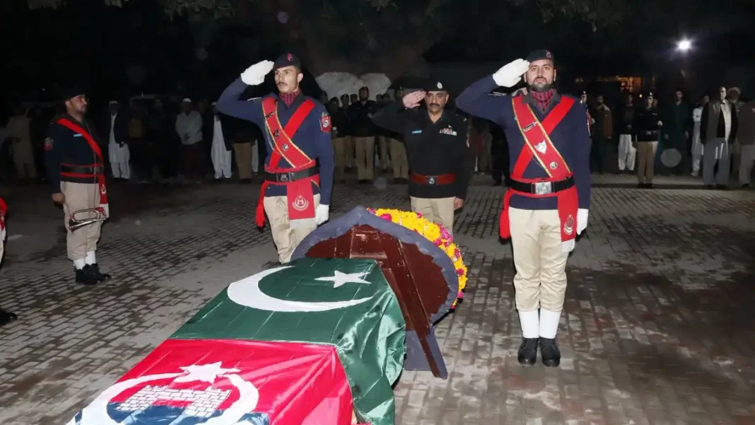 Khyber Policeman Martyred in Jamrud Ambush; Body of Another Found Near Sakhi Pul Khyber policeman martyred: KP police give funeral salute
