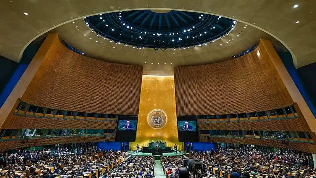 Pakistan Pushes for Stronger UN General Assembly, Wants Words Turned Into Action Delegates in the UN General Assembly hall during a session in New York, as Pakistan pushed for a stronger UN General Assembly
