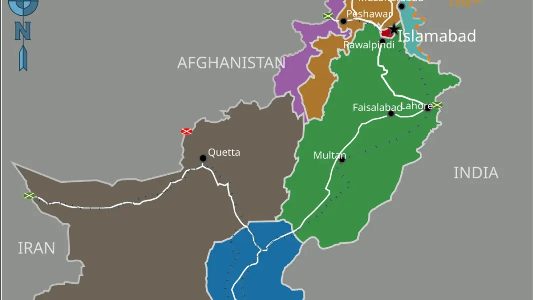 War Situation in Pakistan: What’s Actually Happening Right Now Map of Pakistan showing borders with Afghanistan, India, Iran and China