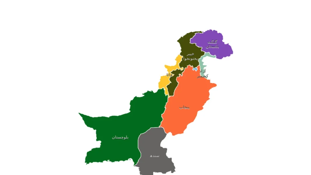 Pakistan Naqsha: Urdu Map of Provinces, Cities and Borders Pakistan naqsha - map of Pakistan labelled in Urdu