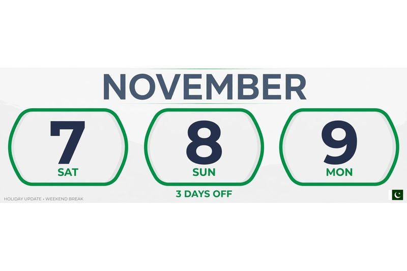 Pakistan Set for 3-Day Long Weekend in November 2026 Pakistan Set for 3-Day Long Weekend in November 2026