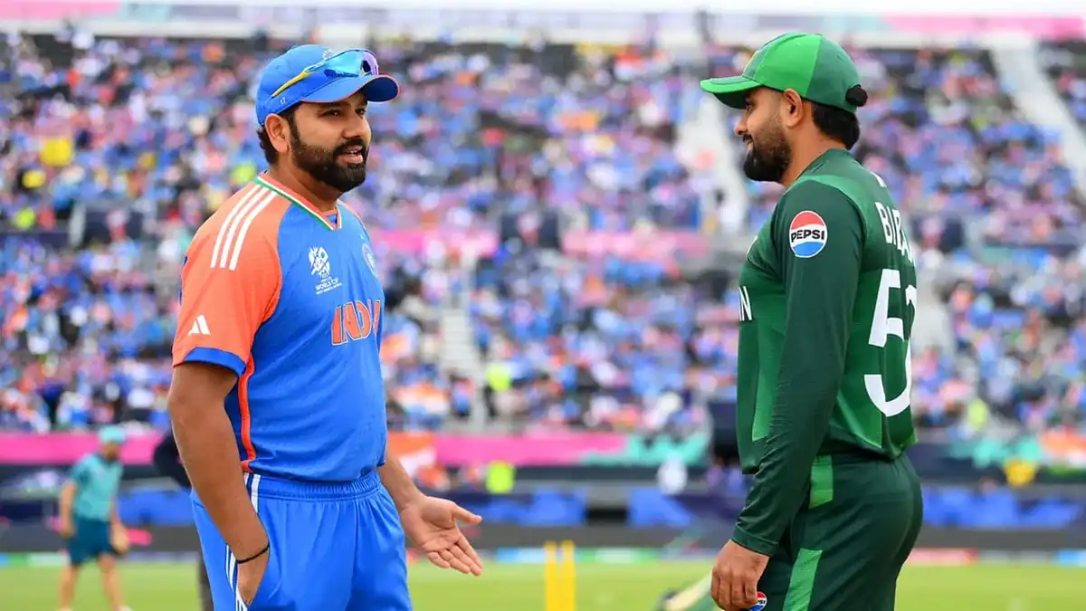 Pakistan cricket team pictures - Babar Azam and Rohit Sharma at the toss
