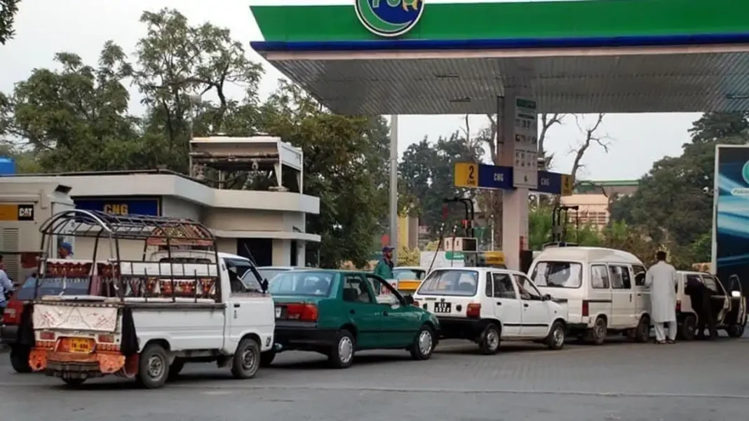 Petrol Falls Rs2.90 to Rs390.23 a Litre as Diesel Edges Up petrol price Pakistan October 15 — queue of vehicles at a PSO petrol pump