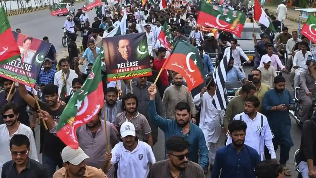 PTI Members List 2026: Every Key Name and Role PTI rally with party flags in Pakistan