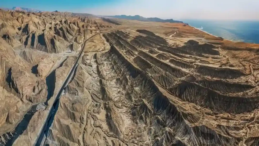 Total Length of Pakistan’s Coastline: 1,046 km Explained Surveyors measuring Pakistan’s coastline on the Makran coast